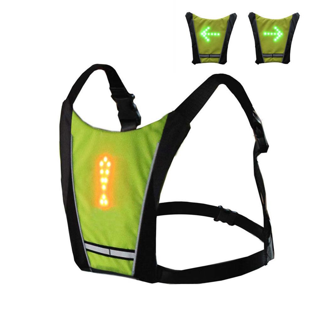 Cycling LED Reflective Vest Running Gear with Pouch USB Charging &amp; Adjustable Waist with 3 LED Glowing Modes Reflective Straps