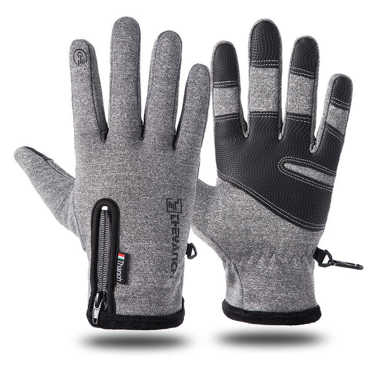 Cold-proof Ski Gloves Winter Men Women Gloves Outdoors Sports Non-slip Windproof Touch Screen Fluff Warm Fishing Cycling Gloves