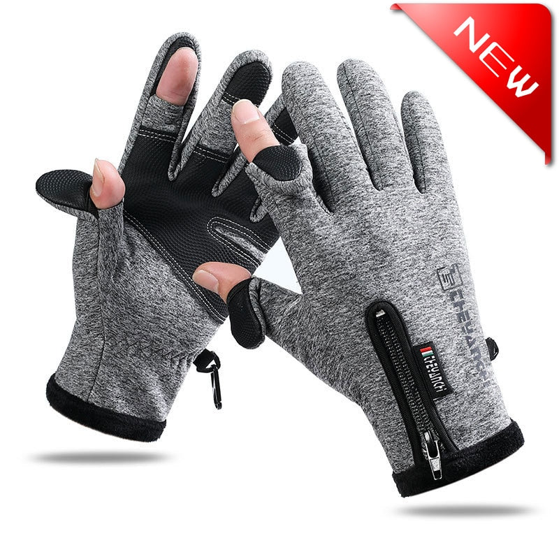 Cold-proof Ski Gloves Winter Men Women Gloves Outdoors Sports Non-slip Windproof Touch Screen Fluff Warm Fishing Cycling Gloves