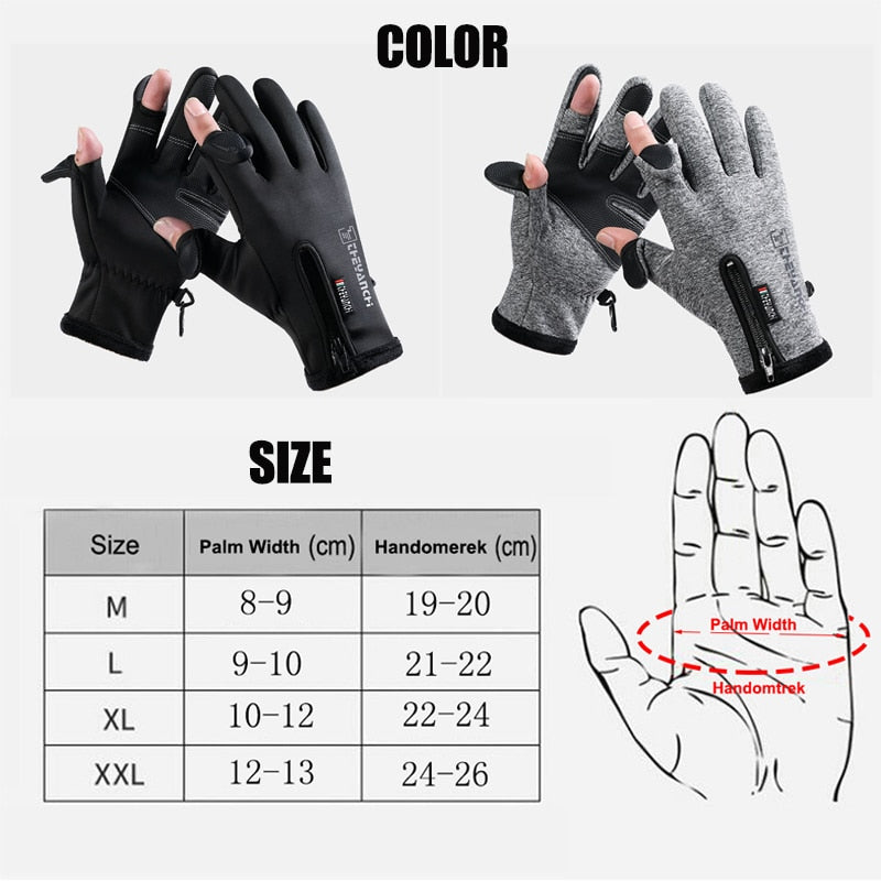 Cold-proof Ski Gloves Winter Men Women Gloves Outdoors Sports Non-slip Windproof Touch Screen Fluff Warm Fishing Cycling Gloves