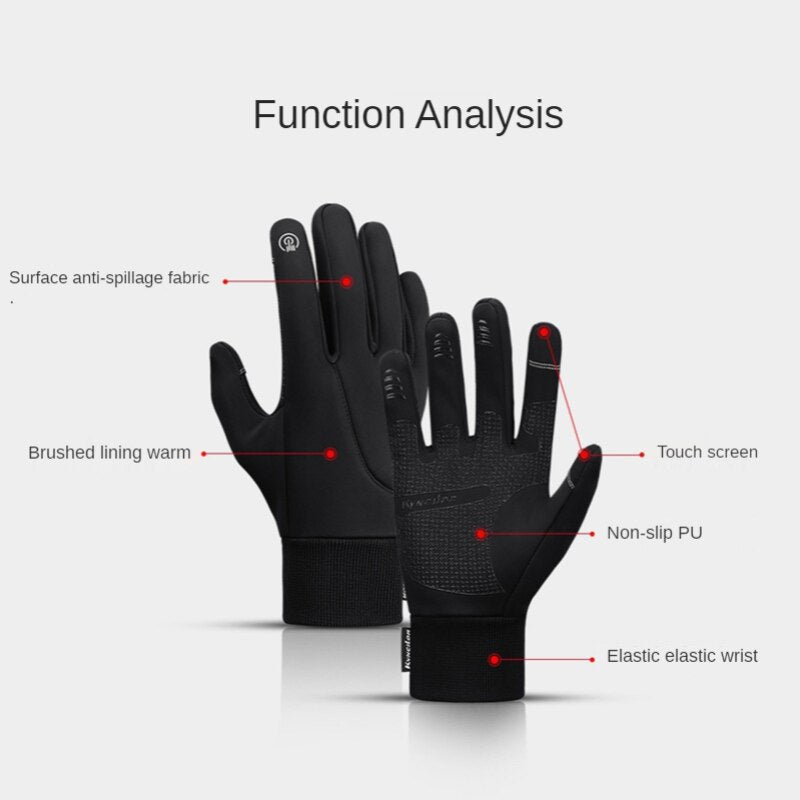 Men Women Winter Gloves Waterproof Warm Thermal Fleece Gloves Antislip Touch Screen Outdoor Sports Running Ski Snowboard Gloves