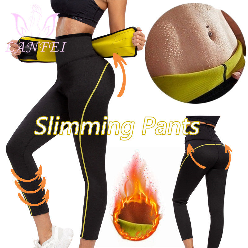 Women Sauna Slimming Pants + Top Neoprene Sweat Thermal Suits , Waist Trainer Belt Bodysuit