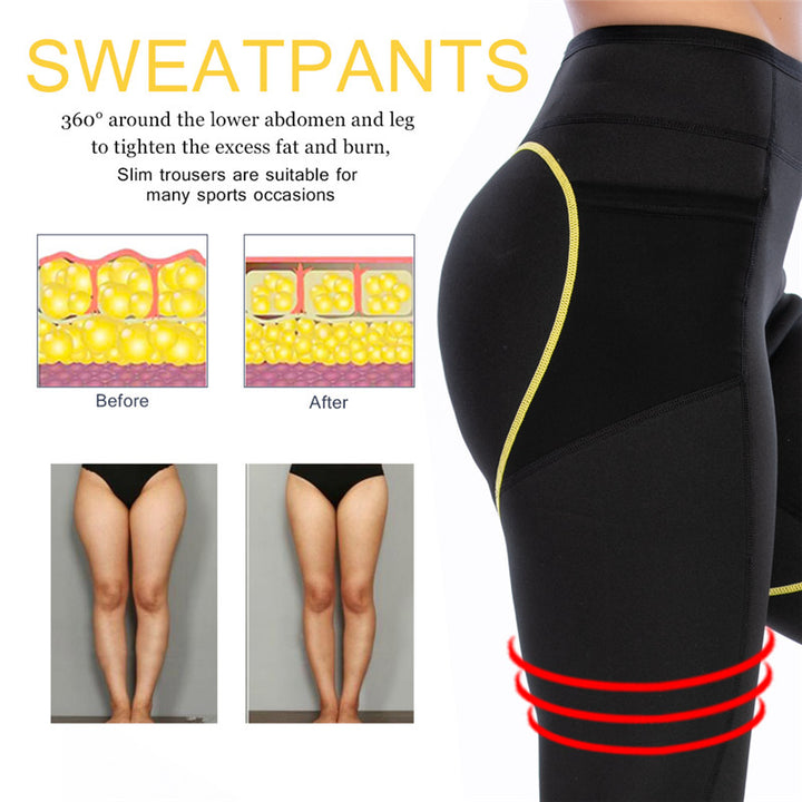 Women Sauna Slimming Pants + Top Neoprene Sweat Thermal Suits , Waist Trainer Belt Bodysuit