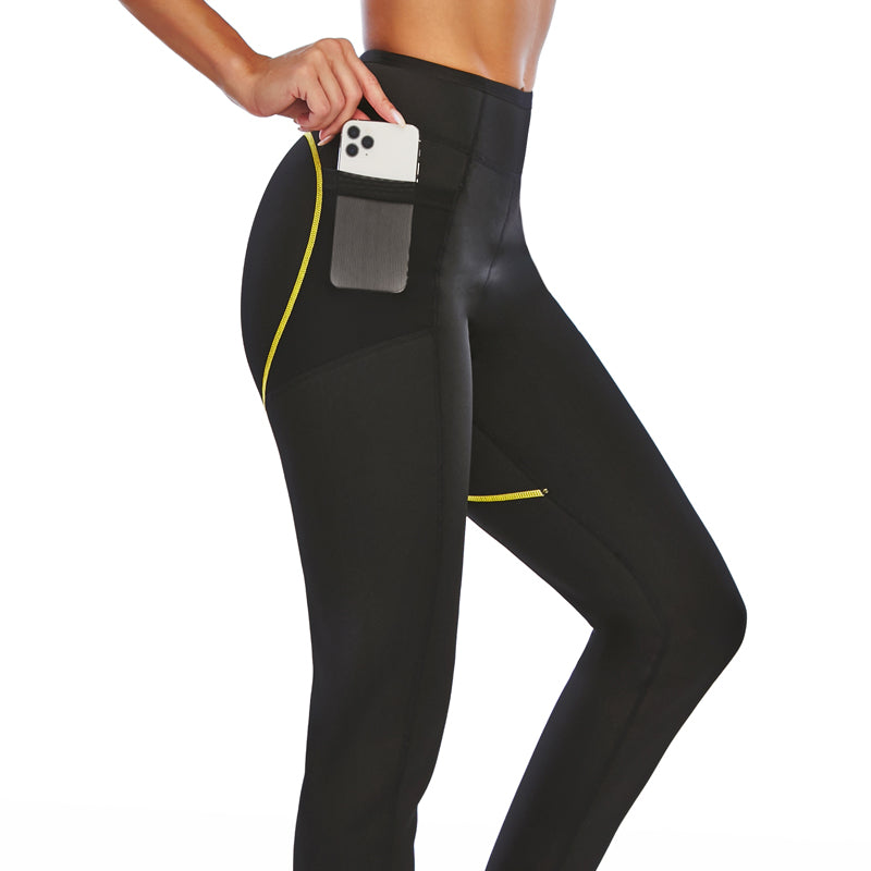 Women Sauna Slimming Pants + Top Neoprene Sweat Thermal Suits , Waist Trainer Belt Bodysuit